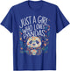 Cute Just A Girl Who Loves Pandas Men Women Girls T-Shirt - T-Shirt | Royal