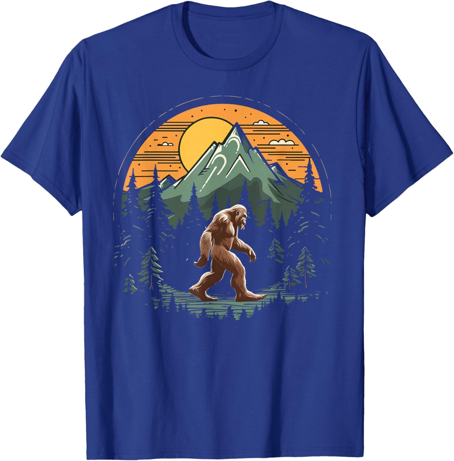 Bigfoot Believer Silhouette Sasquatch Hide And Seek T-Shirt - T-Shirt | Royal