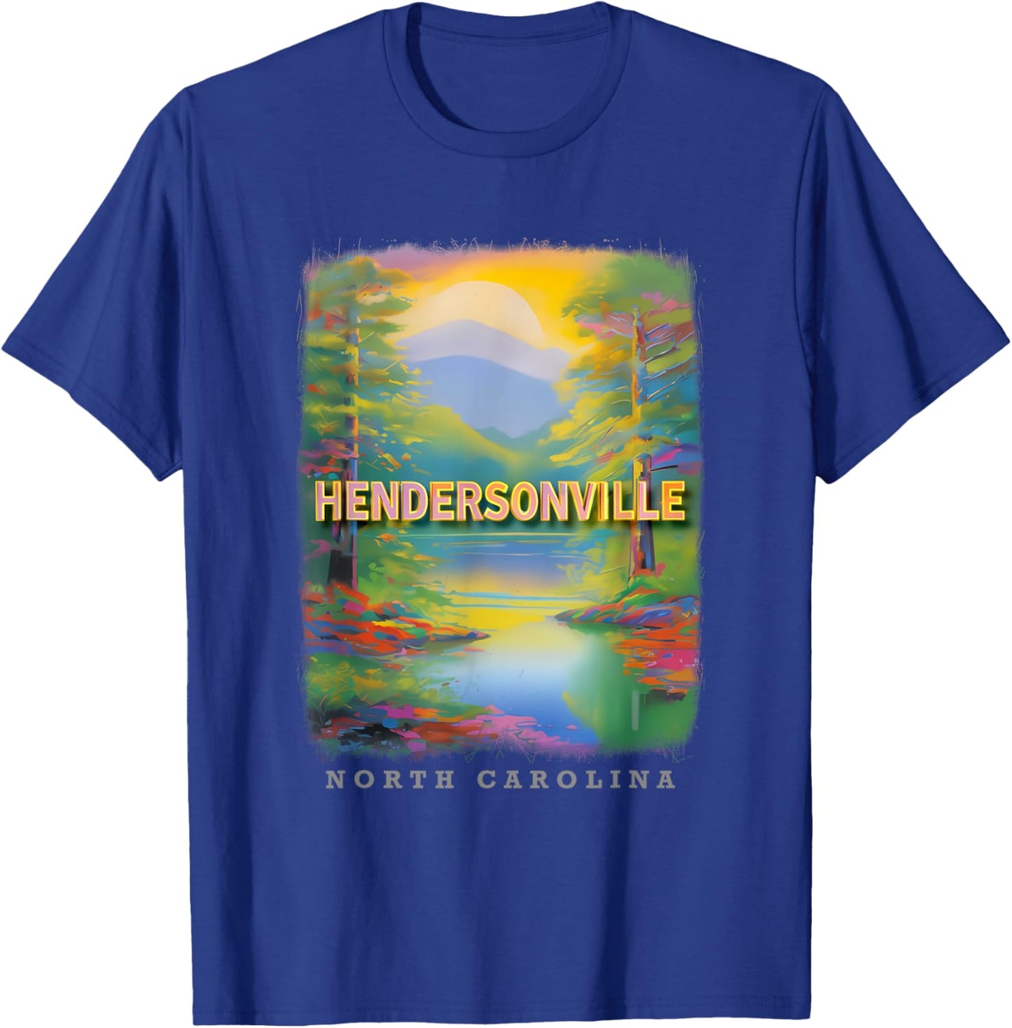 Hendersonville North Carolina NC Mountain Bliss SD484 T-Shirt - T-Shirt | Royal
