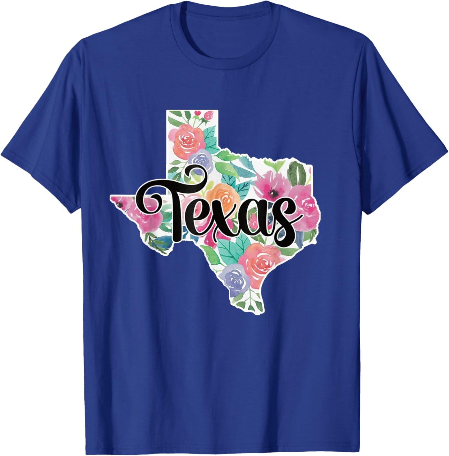 Texas Home State Pride Floral Vintage Texas Retro Flowers T-Shirt - T-Shirt | Royal