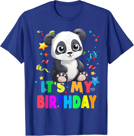 Its My Birthday Cute Panda Birthday Party Panda T-Shirt - T-Shirt | Royal