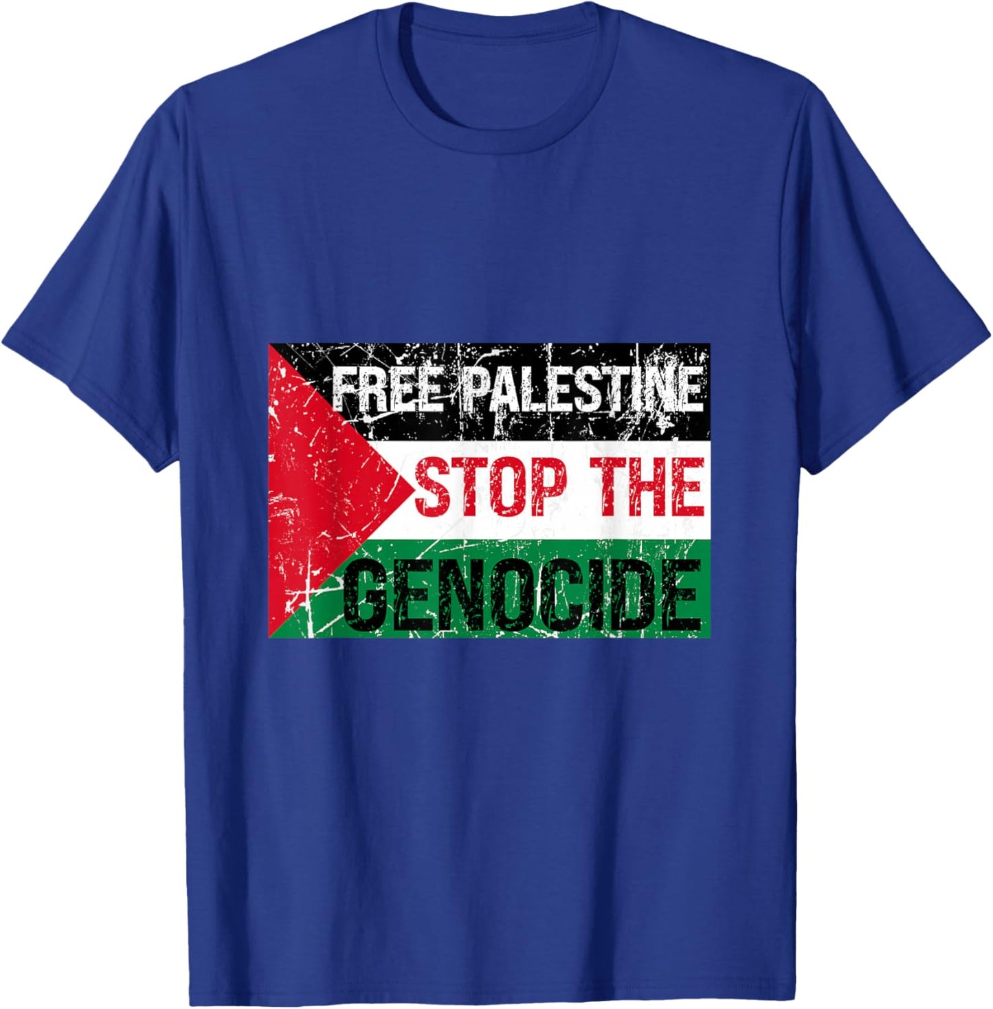 Supporting Freedom: Free Palestine Stop The Genocide T-Shirt - T-Shirt | Royal