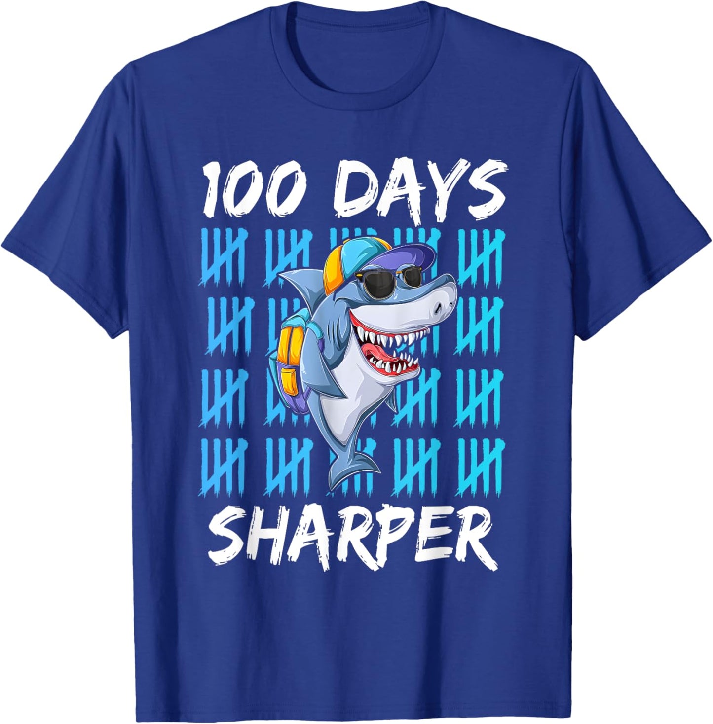 100 Days Sharper Shirt Funny 100 Days Of School Shark Lovers T-Shirt - T-Shirt | Royal