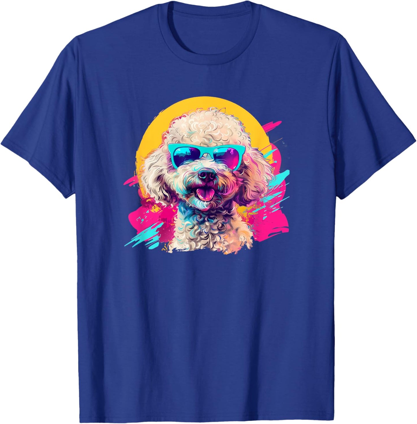 Cute Funny Retro Vintage 80s Poodle Lover T-Shirt - T-Shirt | Royal