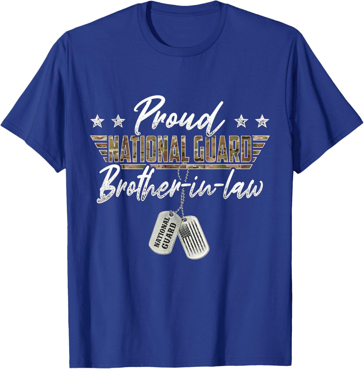 Proud National Guard Brother-In-Law US National Guard Family T-Shirt - T-Shirt | Royal
