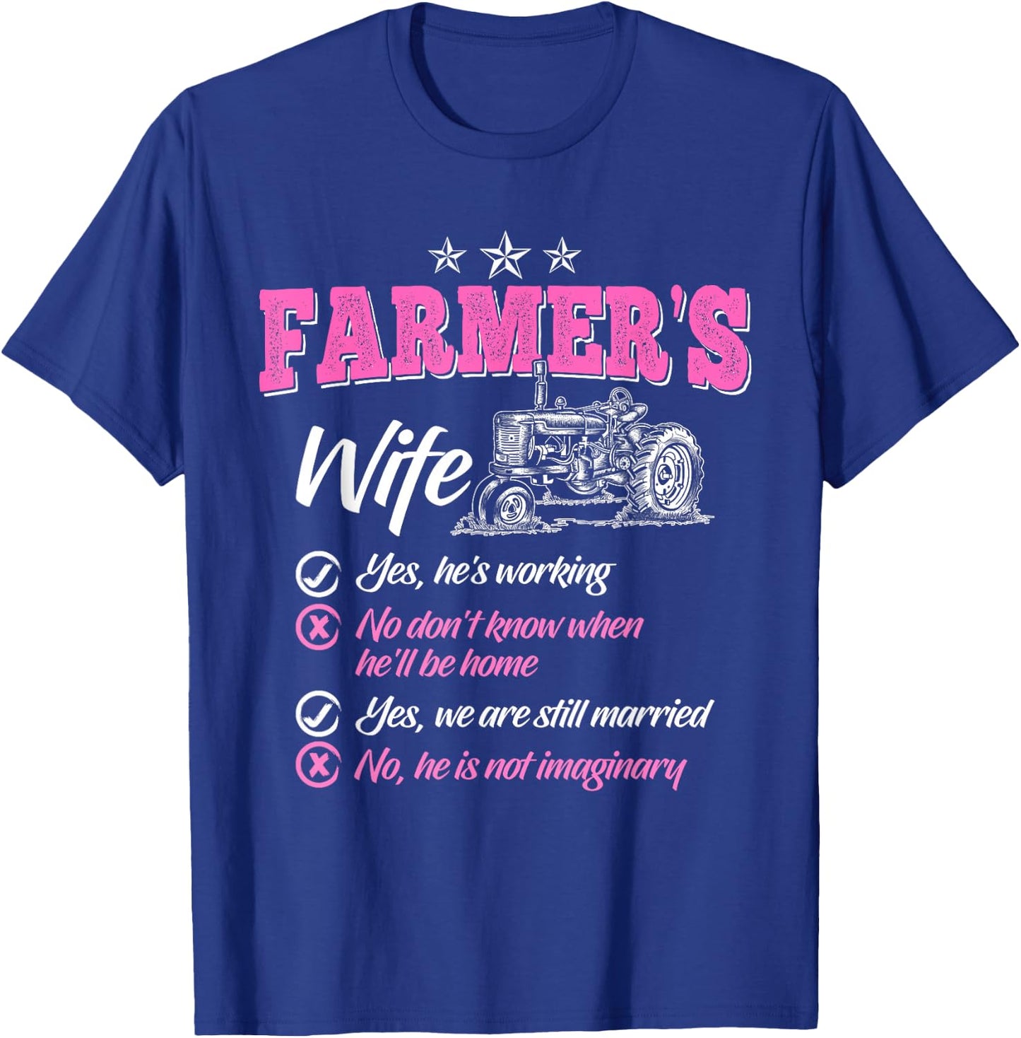 Funny Farmer Shirt Women Wife of a Farmer Rancher T-Shirt - T-Shirt | Royal