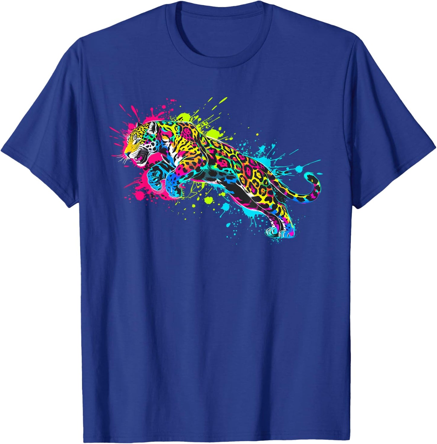 Wild Animal Jaguar with Neon Colors Jungle T-Shirt - T-Shirt | Royal