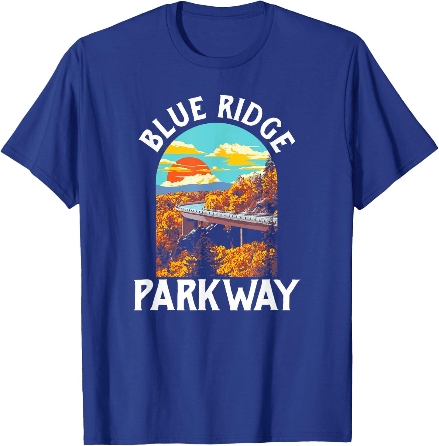 Blue Ridge Parkway Vintage Poster Style Retro 80s Graphic T-Shirt - T-Shirt | Royal