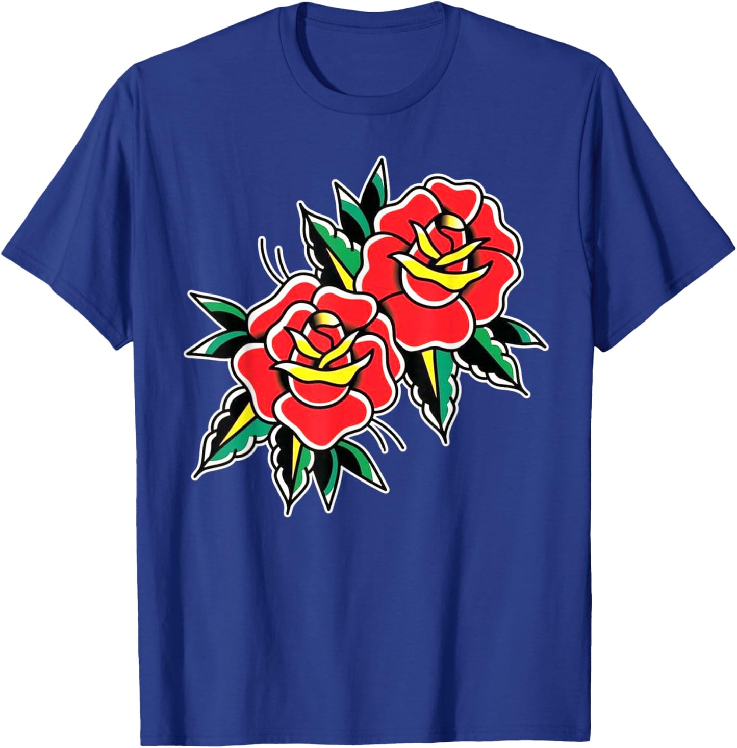 Red Roses Traditional Tattoo Flash T-Shirt - T-Shirt | Royal