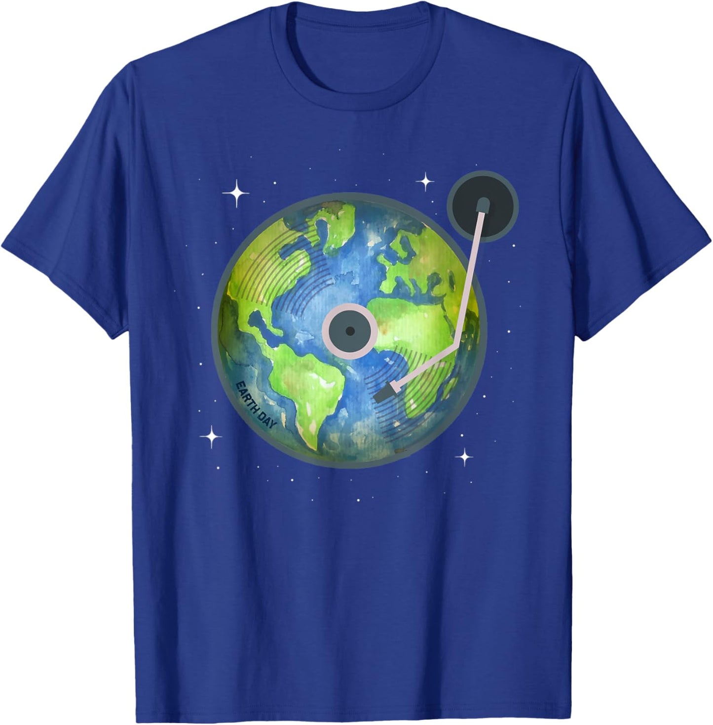 Earth Day 2023 vinyl record planet Art Save the Planet T-Shirt - T-Shirt | Royal