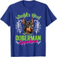 Dobie WORLD'S BEST DOBERMAN GRANDMA Dog Granny Dobies - Adults, Short Sleeve, Black, Small, Classic Fit, Cotton Blend, Dog-Themed, Classic Style T-Shirt - T-Shirt | Royal