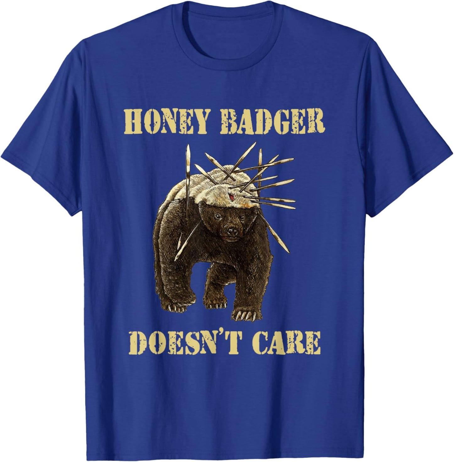 Honey Badger Adorable Animal Honey Badger Doesn't Care T-Shirt - T-Shirt | Royal