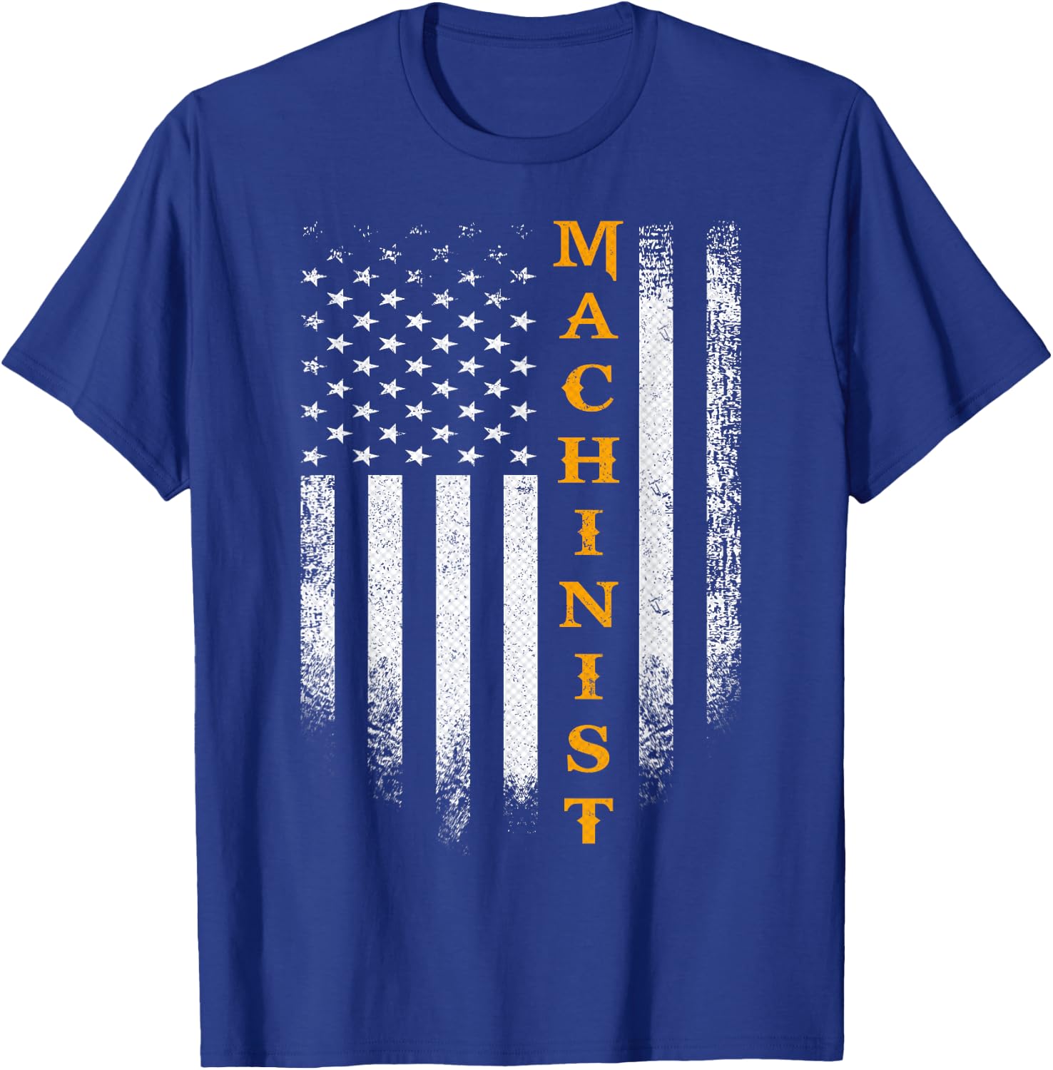 Vintage USA Machinist Engineer American Flag Machinist Funny T-Shirt - T-Shirt | Royal