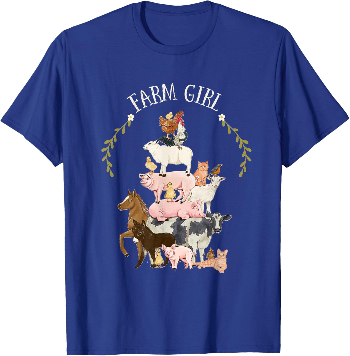Farm Animal Friends Farm Girl Country Lover Farm Family T-Shirt - T-Shirt | Royal