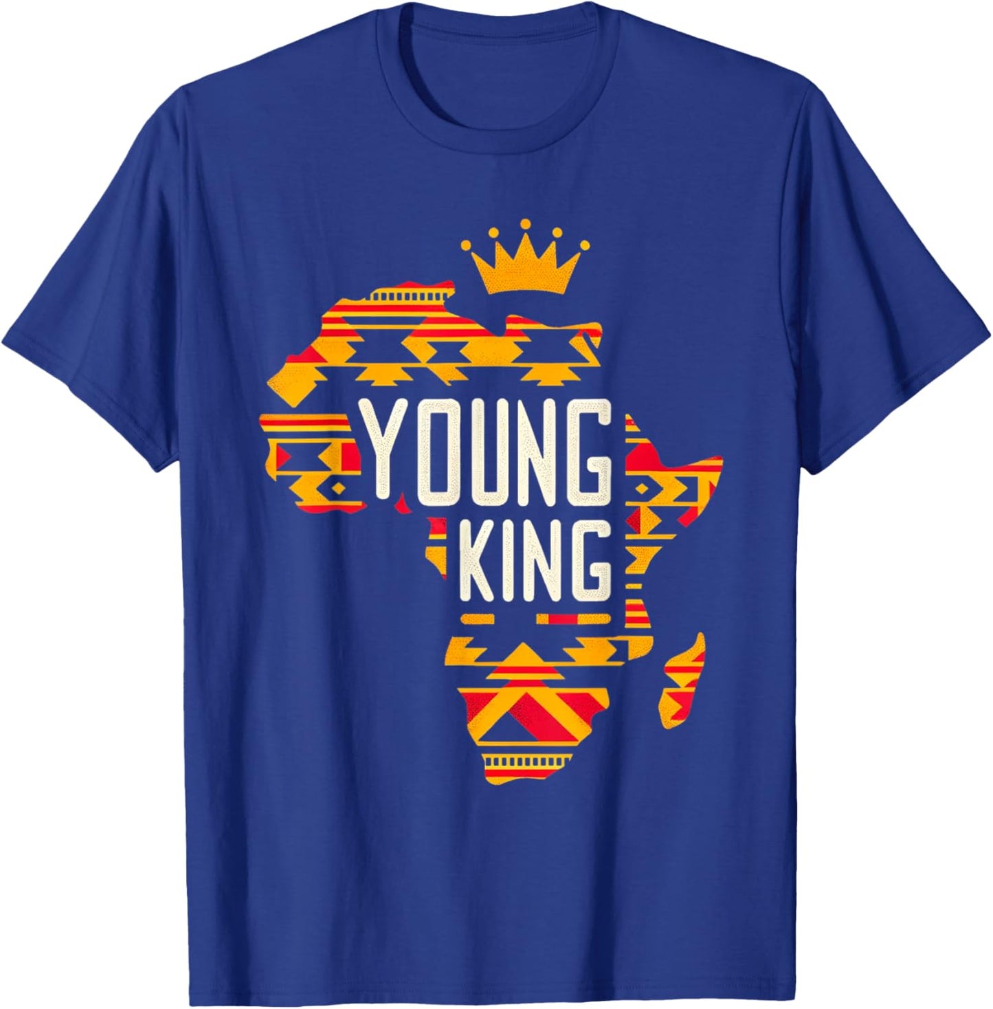 Boys African Kente Print Clothes Kids Young King Kente Youth T-Shirt - T-Shirt | Royal