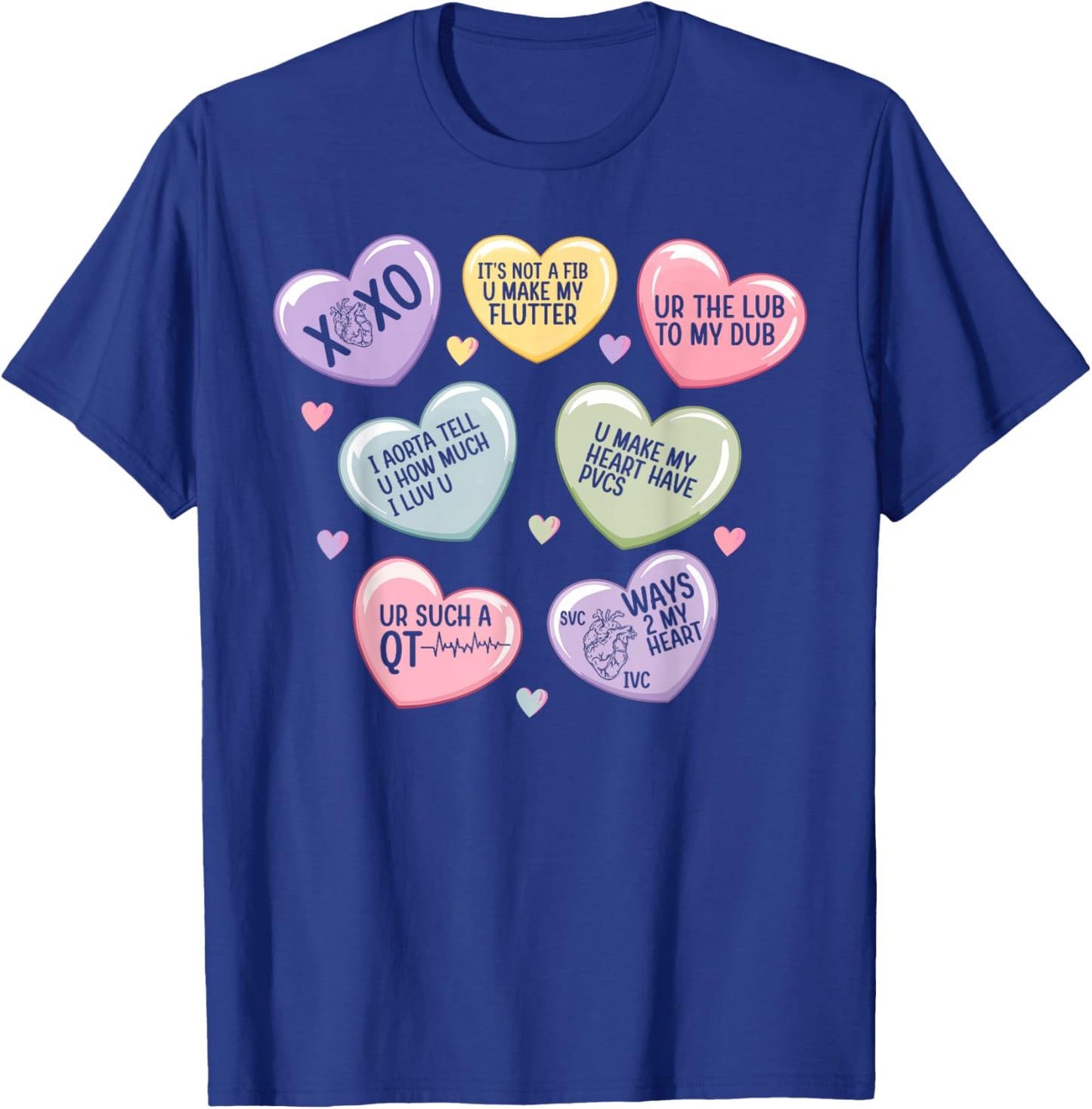Cardiology Heart Cardiac Nurse Valentine Cardiologist T-Shirt - T-Shirt | Royal