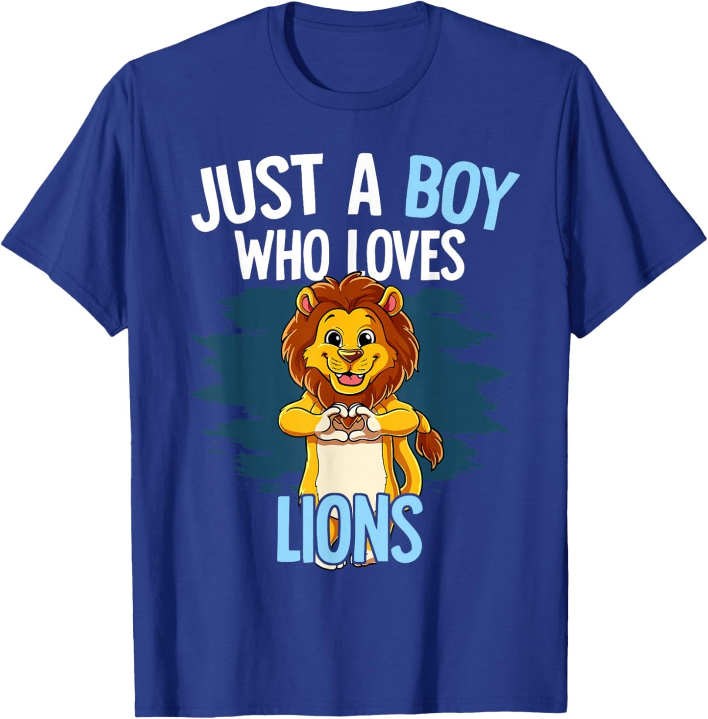 Just A Boy Who Loves Lions Lion T-Shirt - T-Shirt | Royal