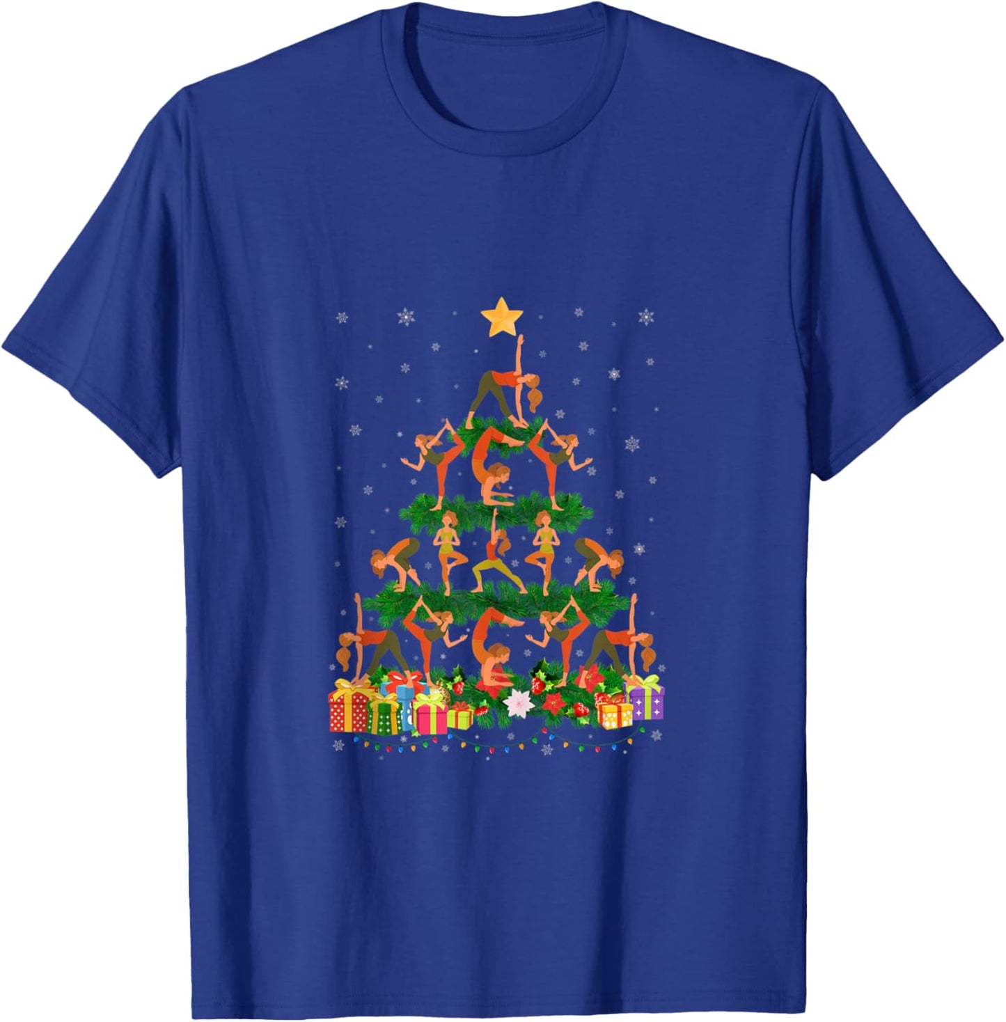 Funny Xmas Outfit for Yoga Lovers Ugly Christmas Sweater T-Shirt - T-Shirt | Royal