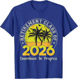 Retro Retirement Class Of 2026 Countdown In Progress Teacher T-Shirt - T-Shirt | Royal