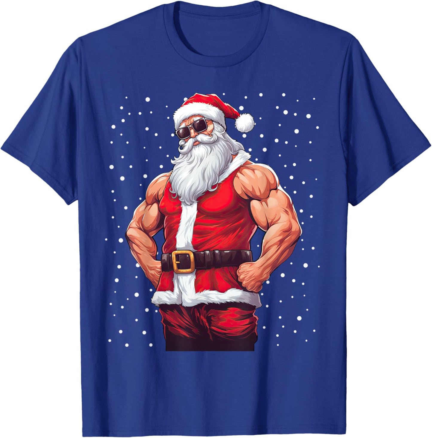 Santa Claus Bodybuilding Fitness Gym Xmas Snow T-Shirt - T-Shirt | Royal