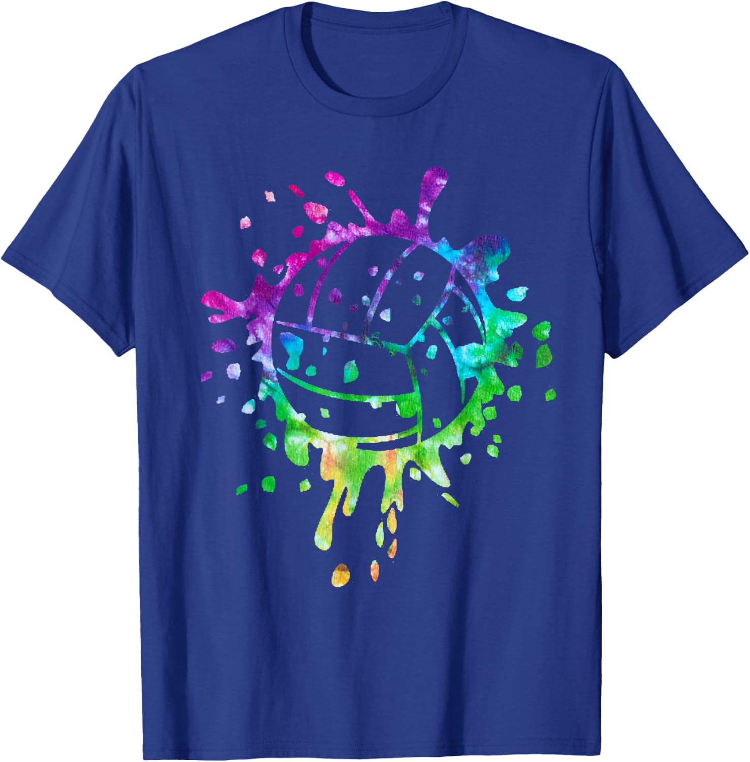 Volleyball Tie Dye Girls Distressed Ball T-Shirt - T-Shirt | Royal