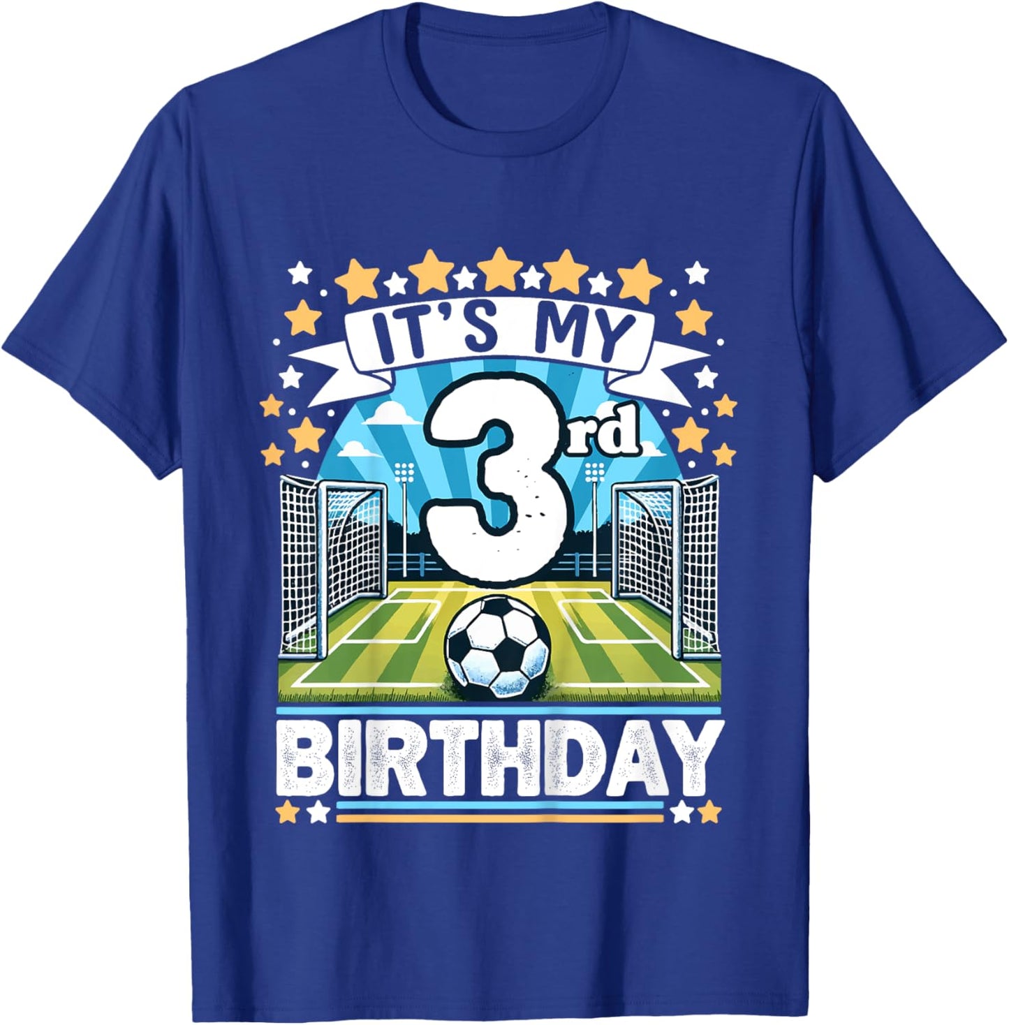 Kids It's My 3rd Birthday Soccer Football 3 Years Old Boy Player T-Shirt - T-Shirt | Royal