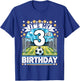 Kids It's My 3rd Birthday Soccer Football 3 Years Old Boy Player T-Shirt - T-Shirt | Royal