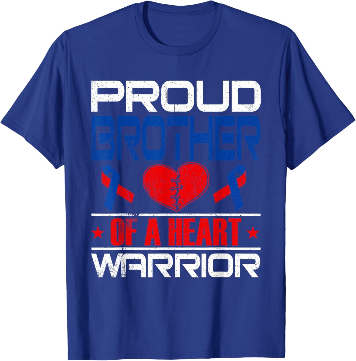 Brother Of A Heart Warrior Congenital Heart Defect Awareness T-Shirt - T-Shirt | Royal