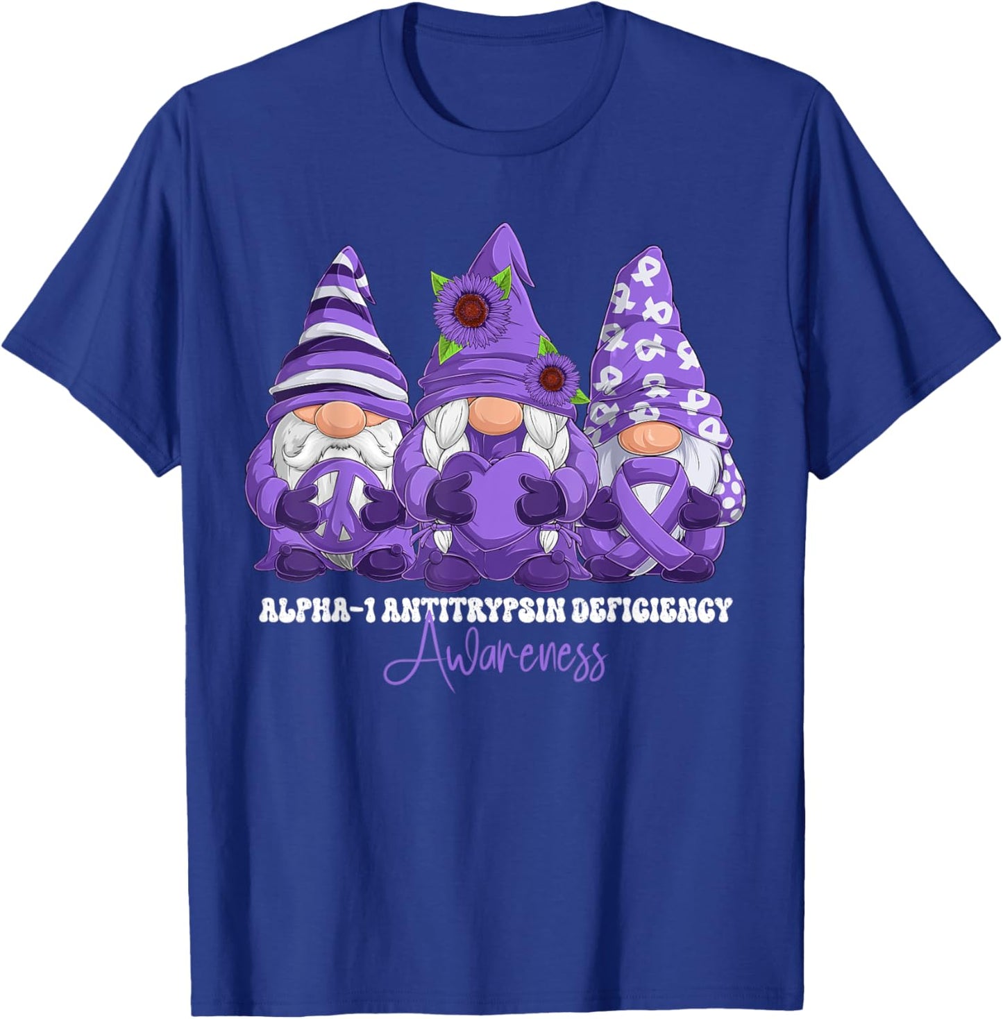 Alpha-1 Antitrypsin Deficiency Awareness Month Purple Ribbon T-Shirt - T-Shirt | Royal