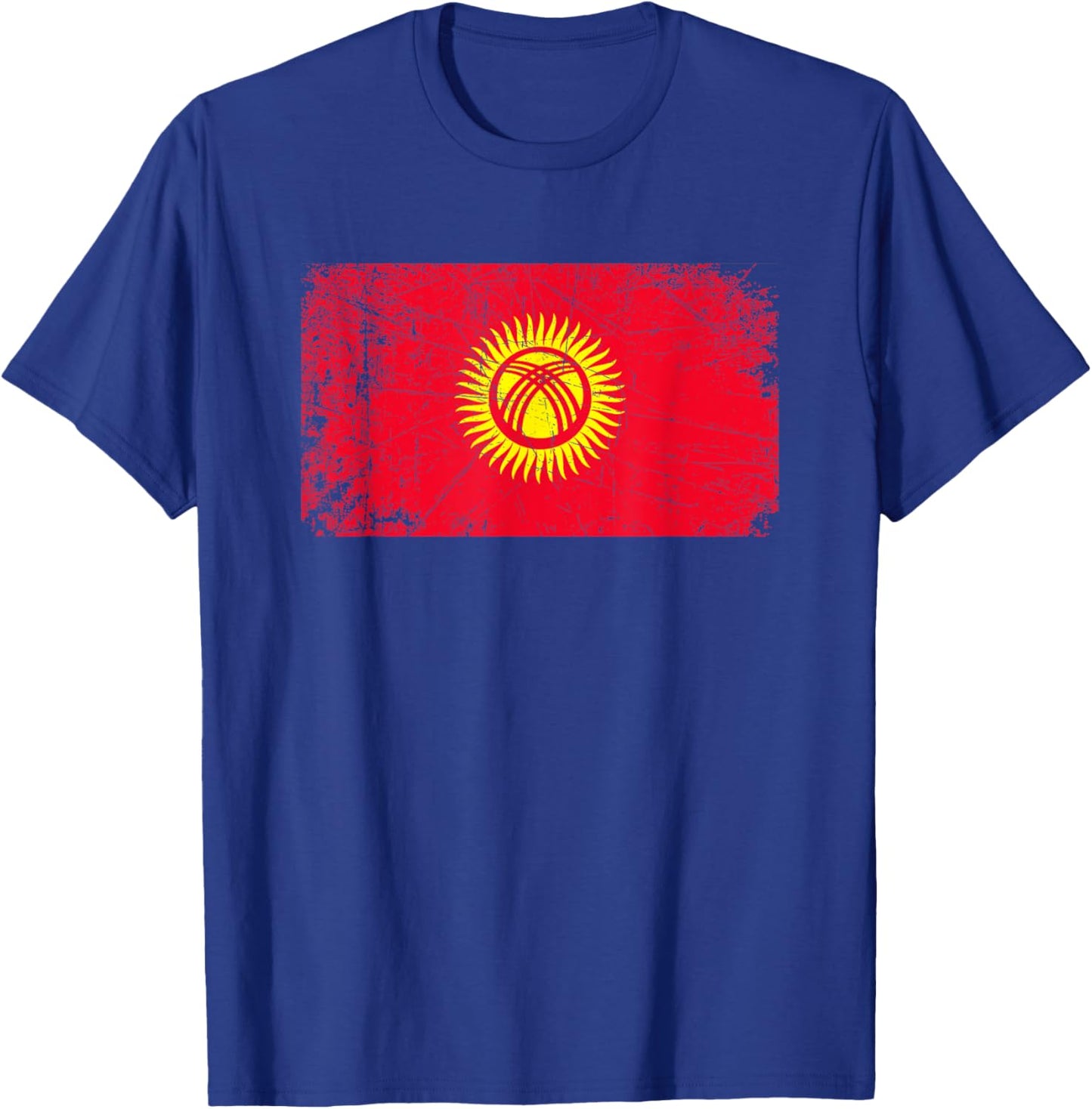 Vintage Made In KYRGYZSTAN KYRGYZ Flag Gift T-Shirt - T-Shirt | Royal