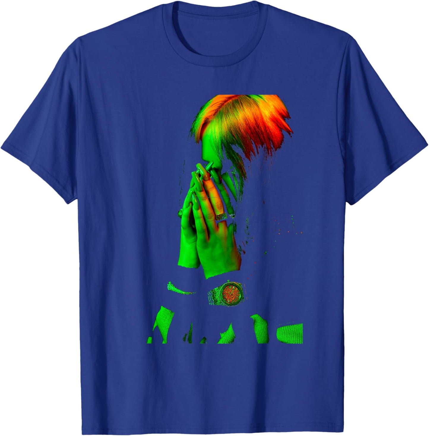Official Billie Eilish Hand Face Photo Black T-Shirt - T-Shirt | Royal