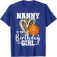 Nanny of The Birthday Girl Basketball Leopard Heart T-Shirt - T-Shirt | Royal