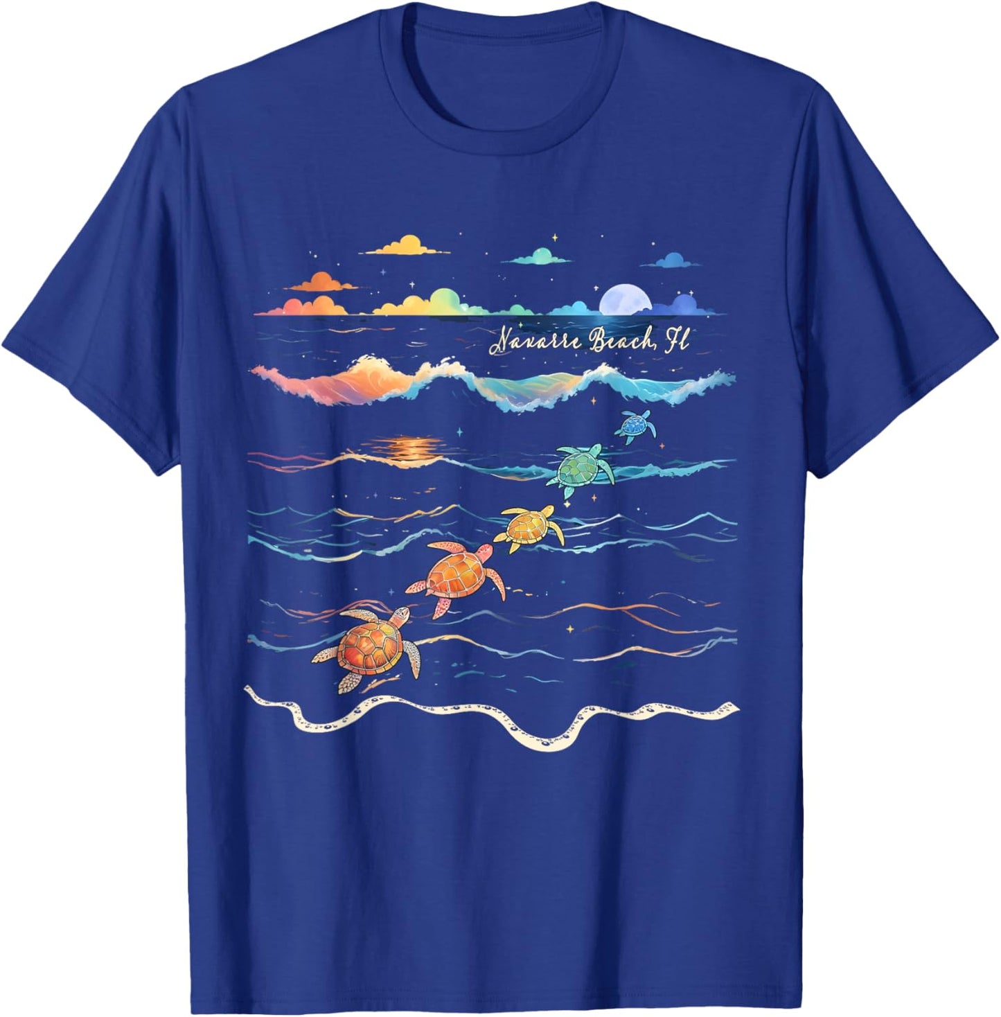 Navarre Beach Florida Sea Turtle Lover Beach Vacation Women Kids T-Shirt - T-Shirt | Royal