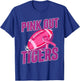 Tigers Pink Out Football Tackle Breast Cancer T-Shirt - T-Shirt | Royal