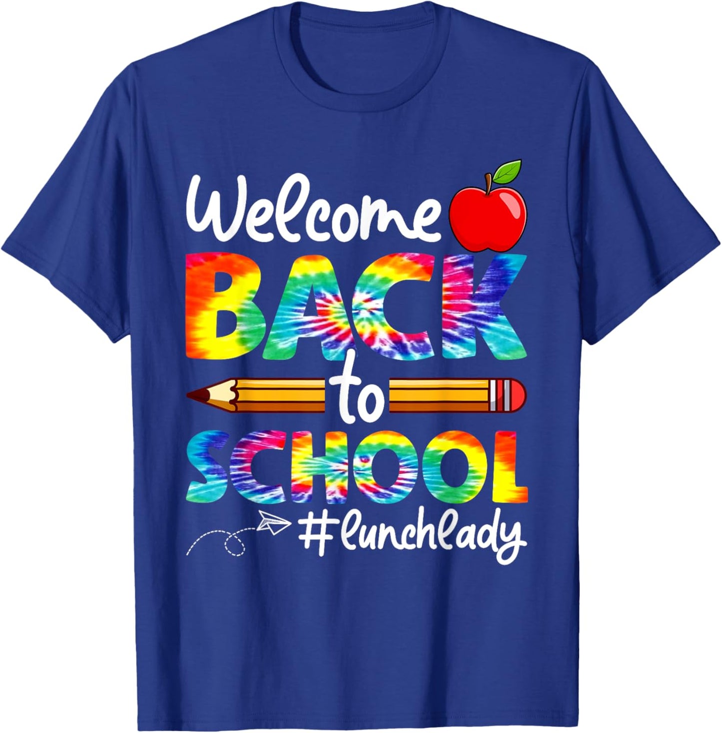 Welcome Back To School Lunch Lady Cafeteria Tie Dye Leopard T-Shirt - T-Shirt | Royal