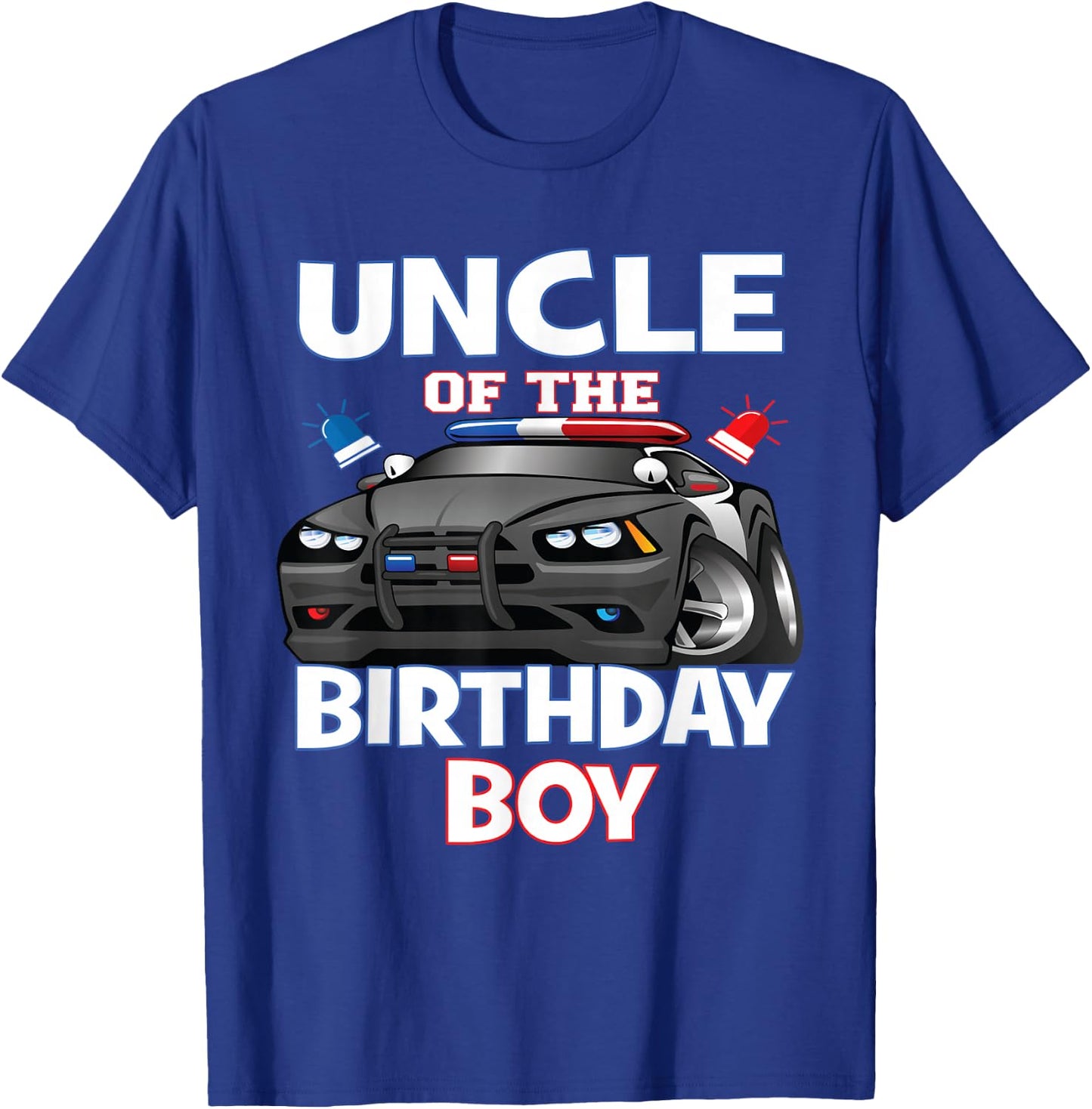 Uncle Of The Birthday Boy Policeman Officer Party T-Shirt - T-Shirt | Royal