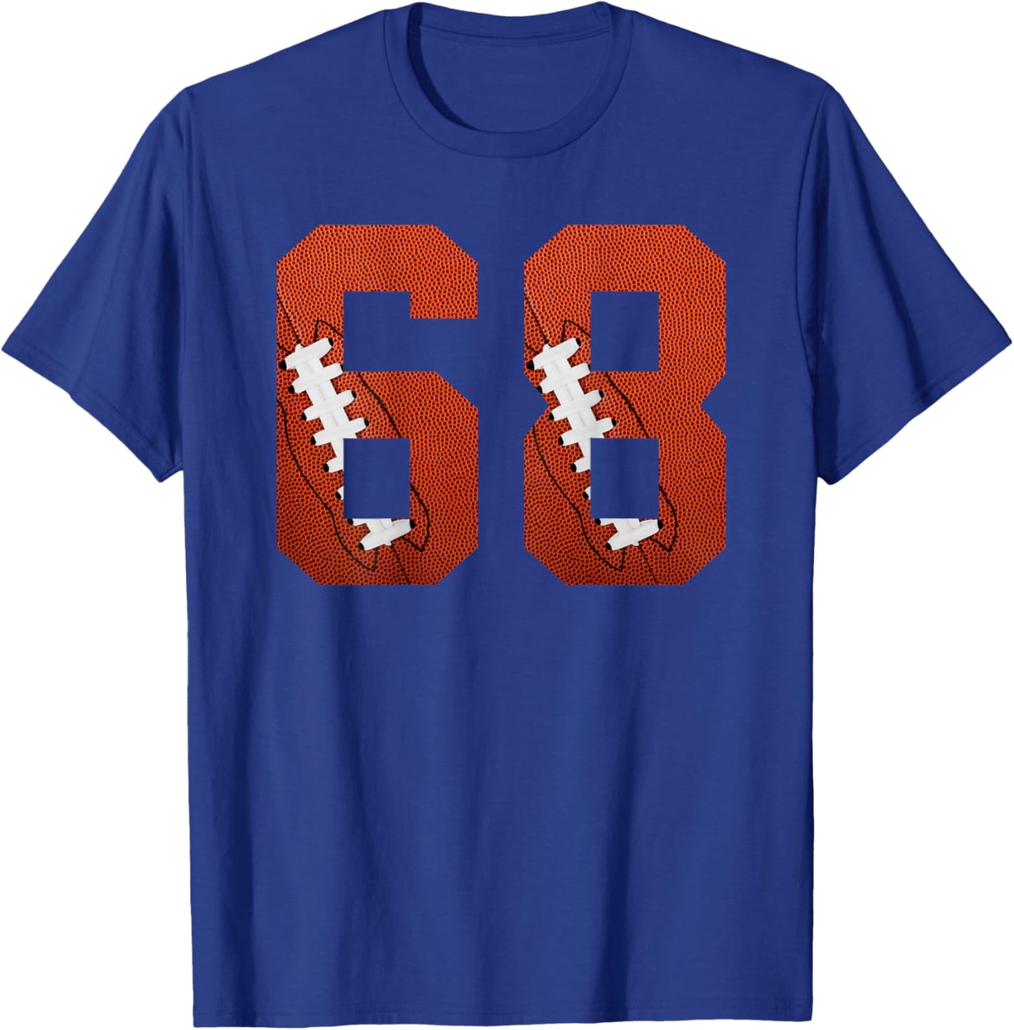 Number 68 BACKSIDE - American Football Jersey Numbered T-Shirt - T-Shirt | Royal
