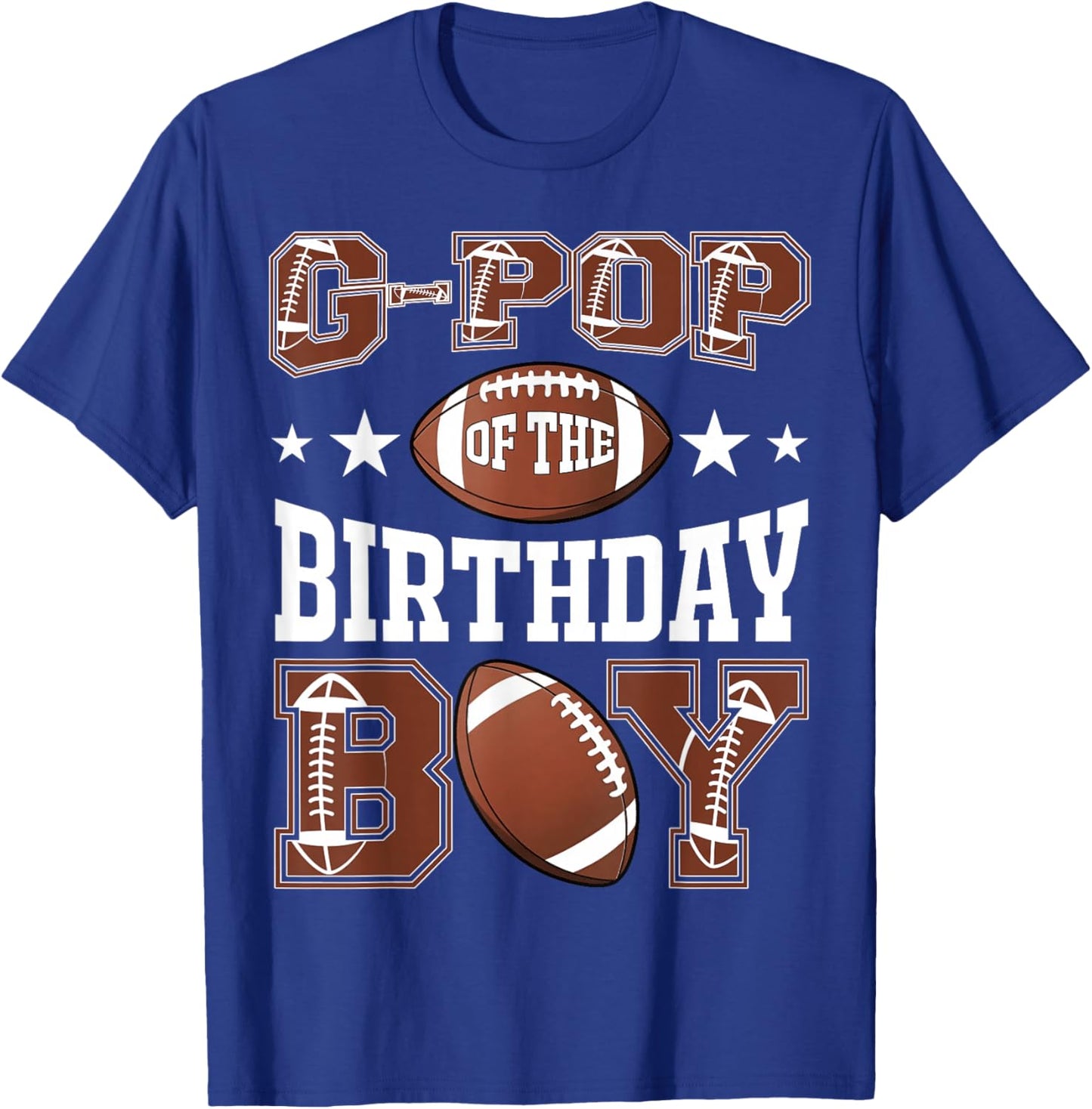 G-Pop Of The Birthday Boy Football Game Day T-Shirt - T-Shirt | Royal