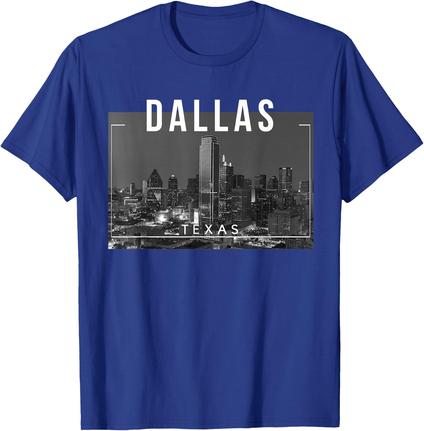 Dallas Texas Skyline, Big D, D-Town T-Shirt - T-Shirt | Royal