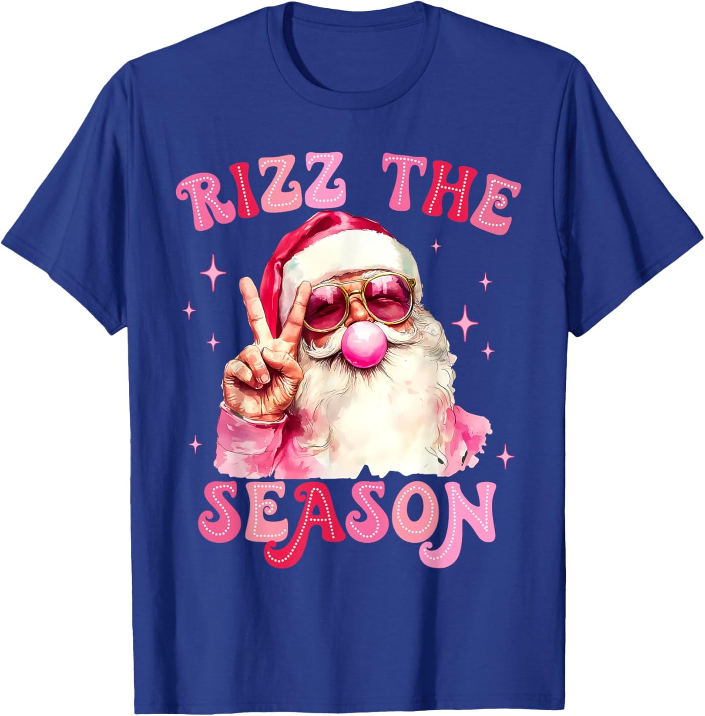 Rizz The Season Santa Pink Bubble Gum Rizzmas Christmas Kids T-Shirt - T-Shirt | Royal