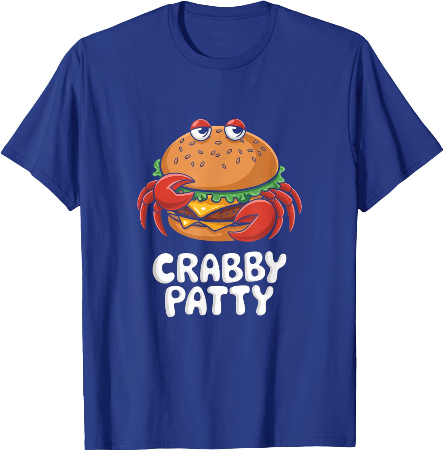 Funny Cartoon Crabby Patty Pun Design T-Shirt - T-Shirt | Royal