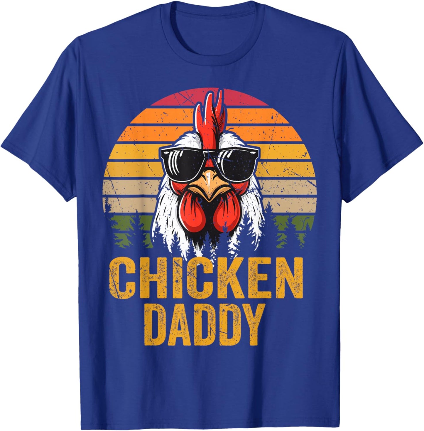 Chicken Daddy Vintage Rooster For Dad Farmer Fathers Day Men T-Shirt - T-Shirt | Royal
