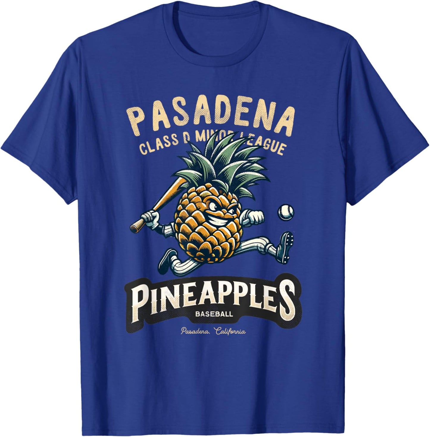 Pasadena Pineapples Retro Minor League Baseball T-Shirt - T-Shirt | Royal