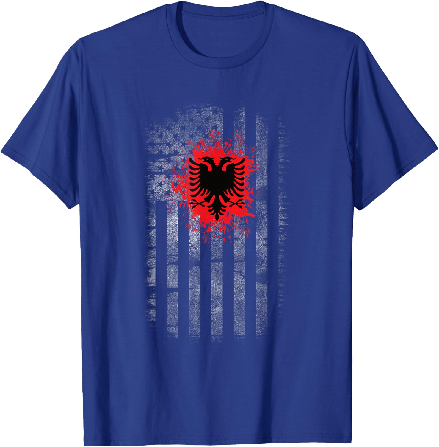 Albanian US Flag Albanian Eagle Gift Albania T-Shirt - T-Shirt | Royal