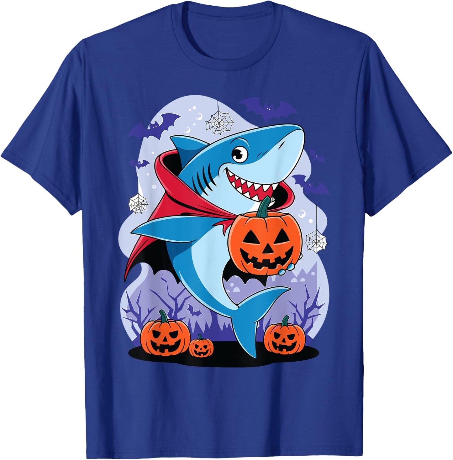 Shark Halloween Shark Pumpkin Shark Costume Halloween Funny T-Shirt - T-Shirt | Royal