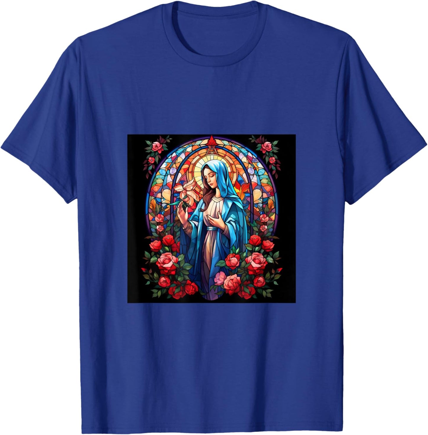 Blessed Virgin Mary Jesus Christian T-Shirt - T-Shirt | Royal