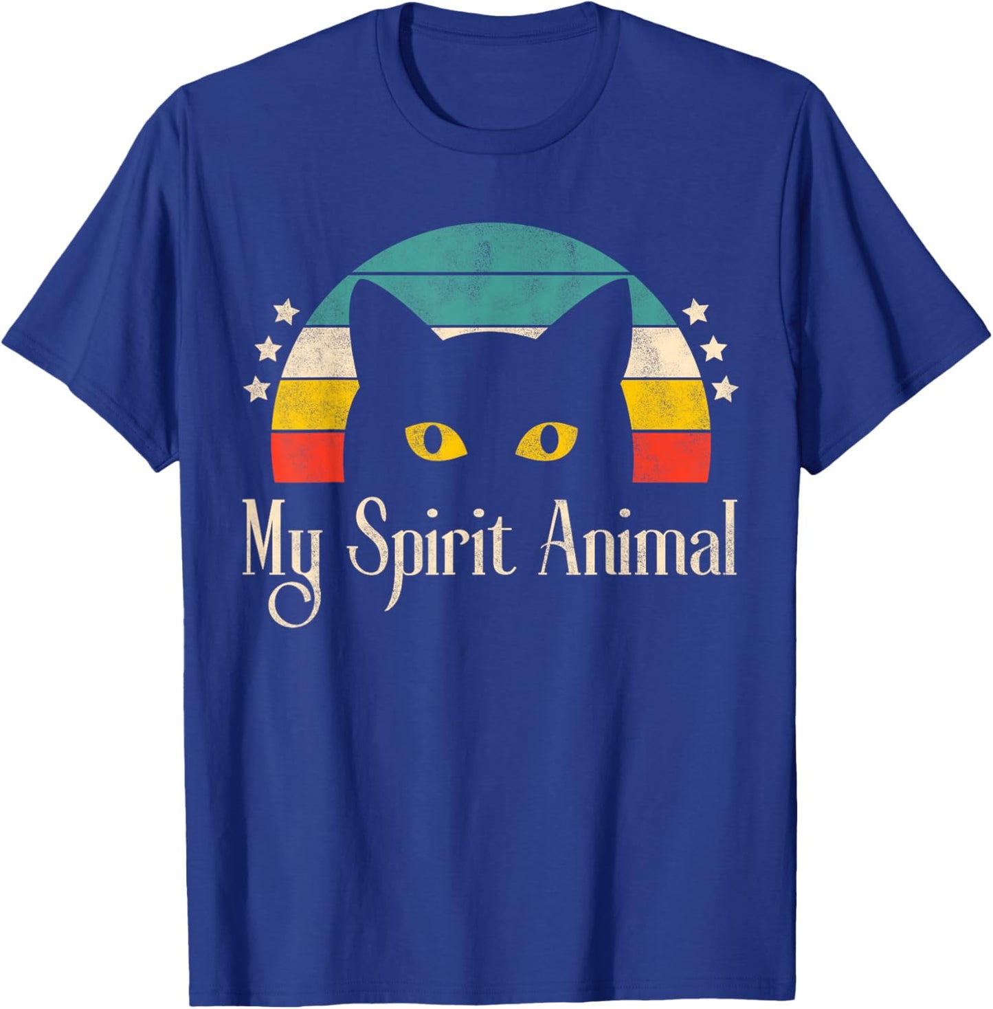 Retro Cute Cat Funny Graphic For Cat Lovers Cat Owner T-Shirt - T-Shirt | Royal