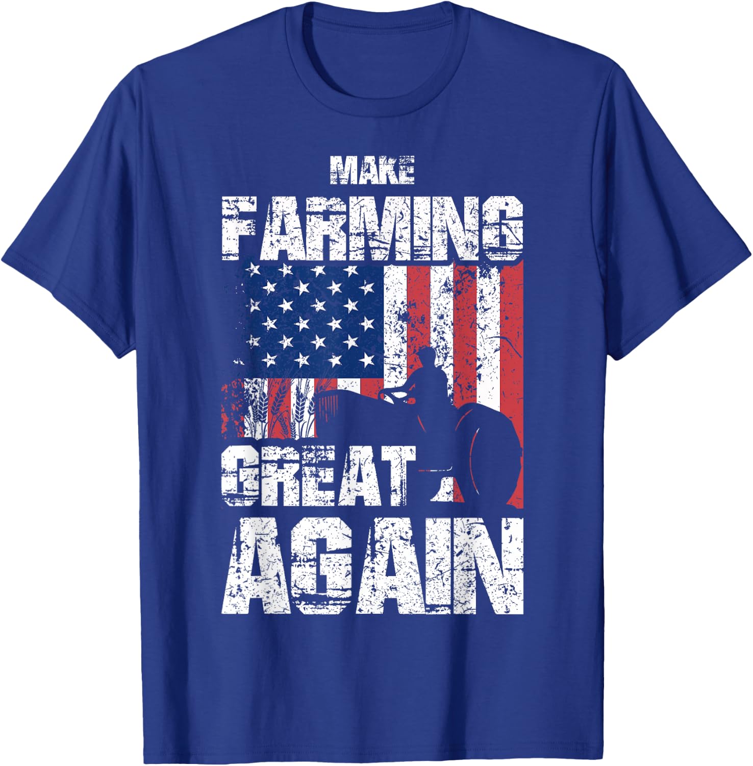 American Flag Make Farming Great Again Farm Gift Farmers T-Shirt - T-Shirt | Royal
