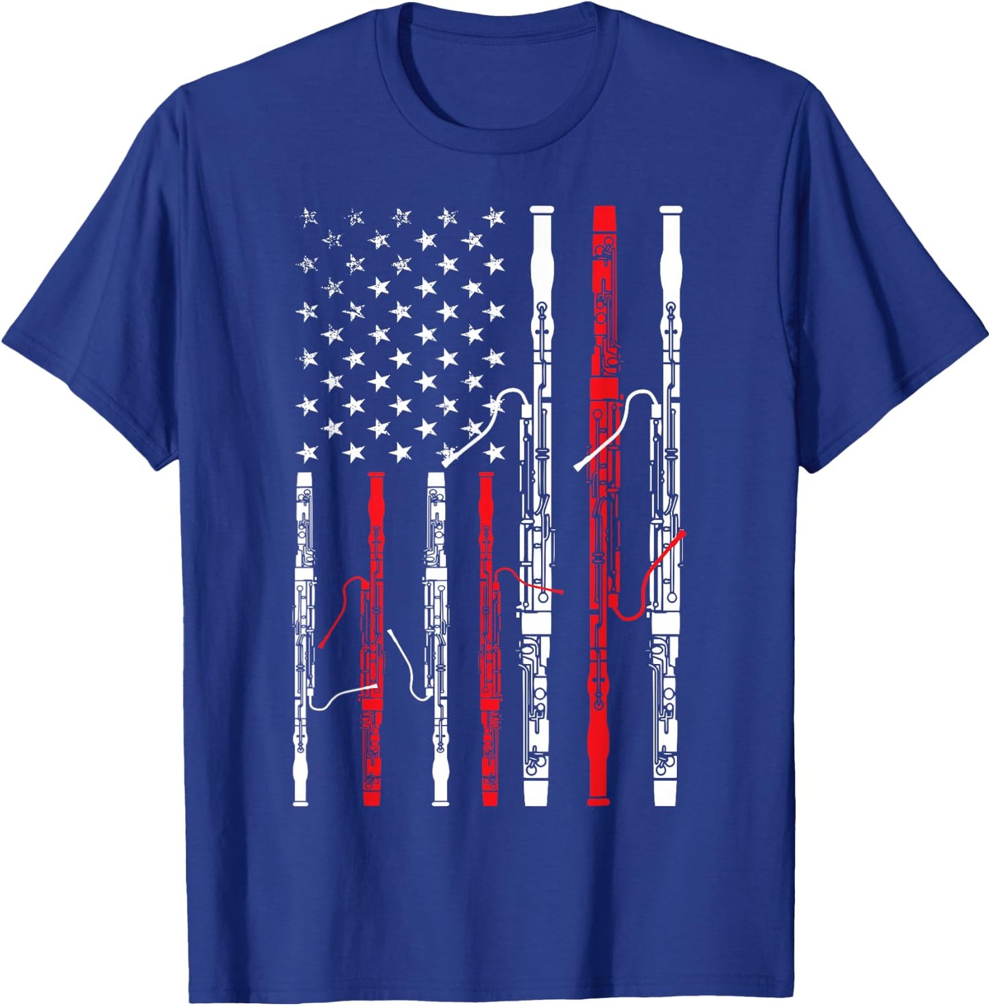 Bassoon American Flag 4th July Patriotic Music T-Shirt - T-Shirt | Royal