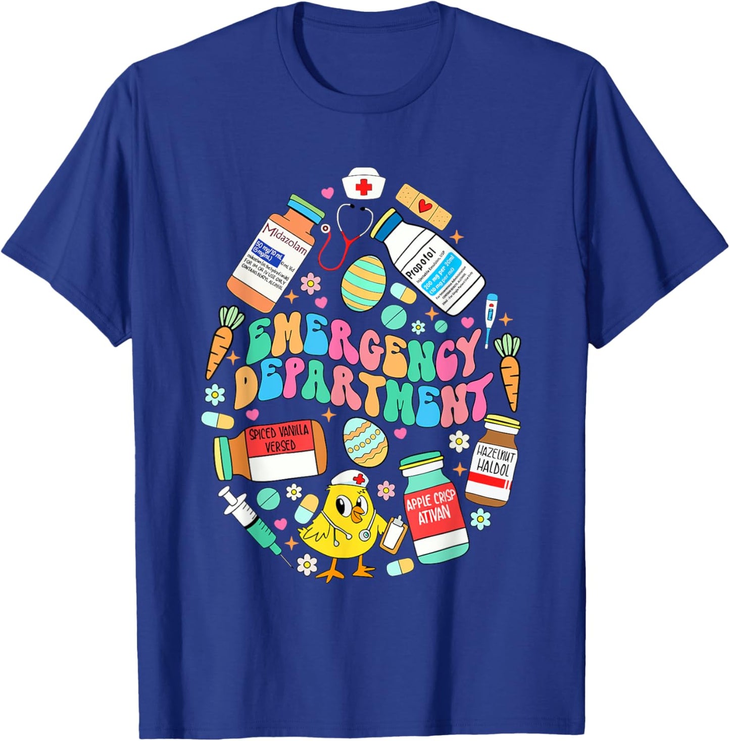 Easter Eggs Emergency Department Er Ed Nurse Critical Care T-Shirt - T-Shirt | Royal